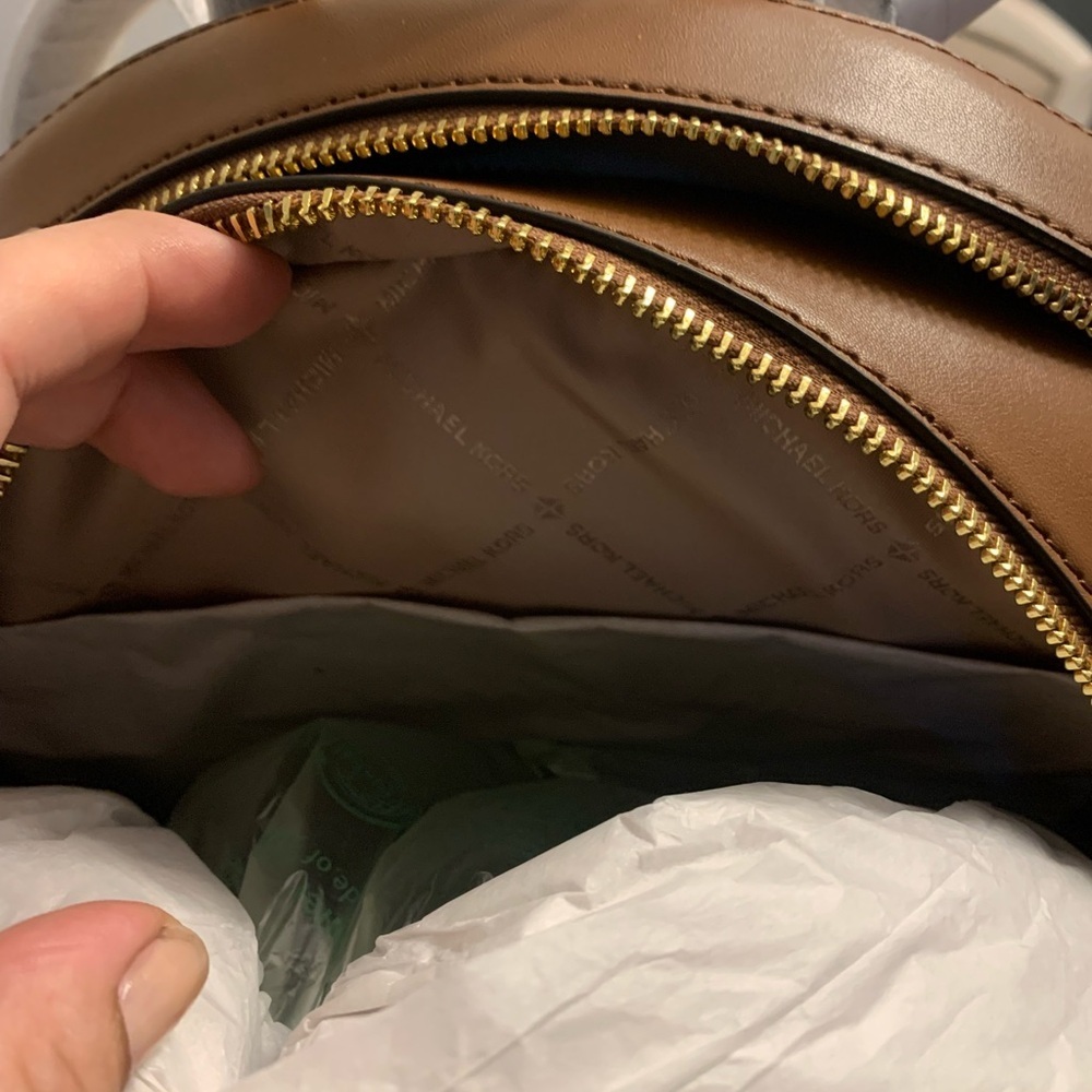 Michael Kors Jaycee Large Brown Dome Backpack with Monogram Patterned NWT - Picture 3 of 10